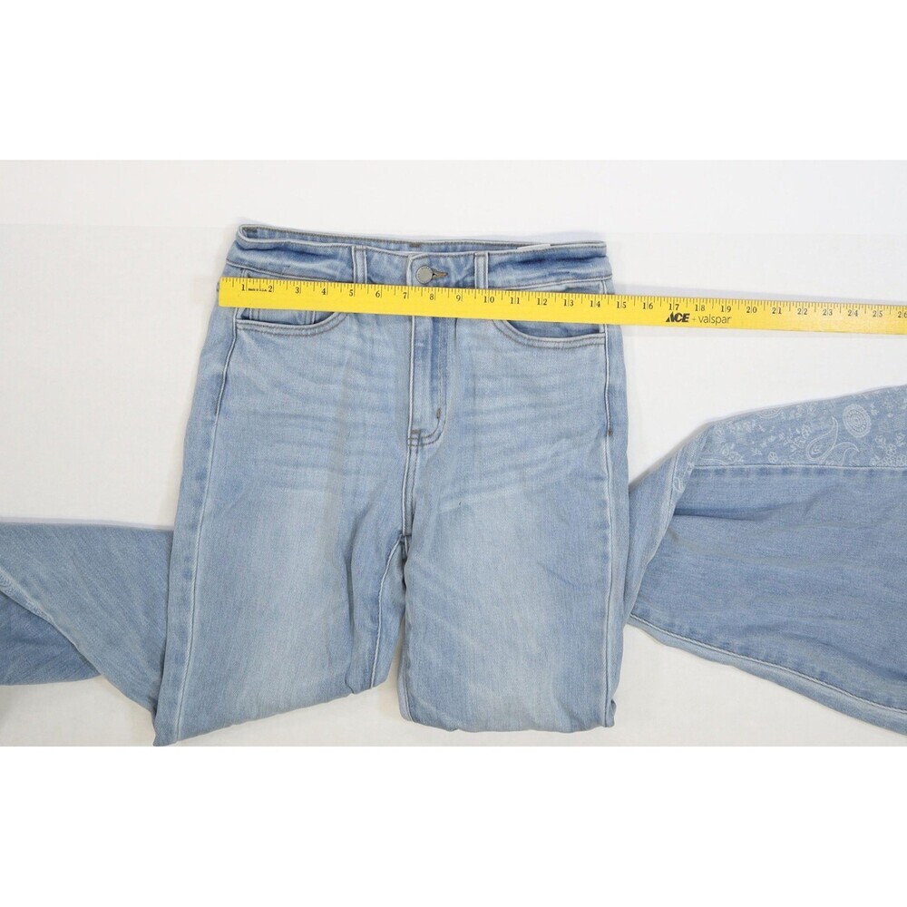 KanCan Light Blue Flared Jeans with Paisley Side Panels. Size 27 - Picture 4 of 8